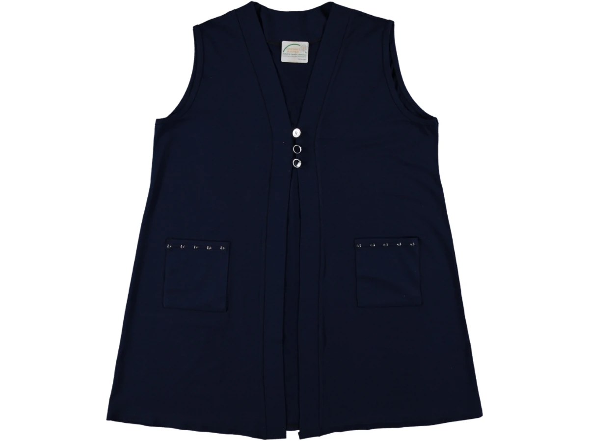 KADIN DÜĞMELİ TURLU VİSKON YELEK L/3XL