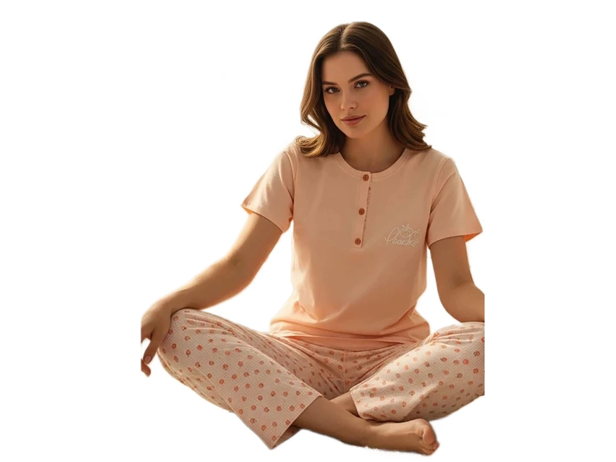 KOMPAK PENYE KISA KOL BAYAN PİJAMA TAKIM S/XXL