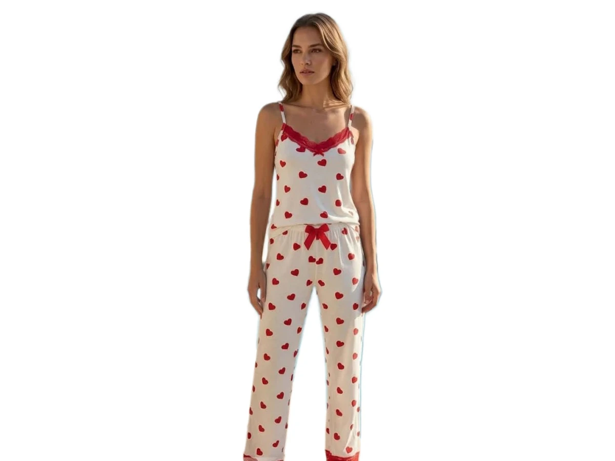 MİLAN İP ASKILI ALT UZUN BAYAN PİJAMA TAKIM S/XL
