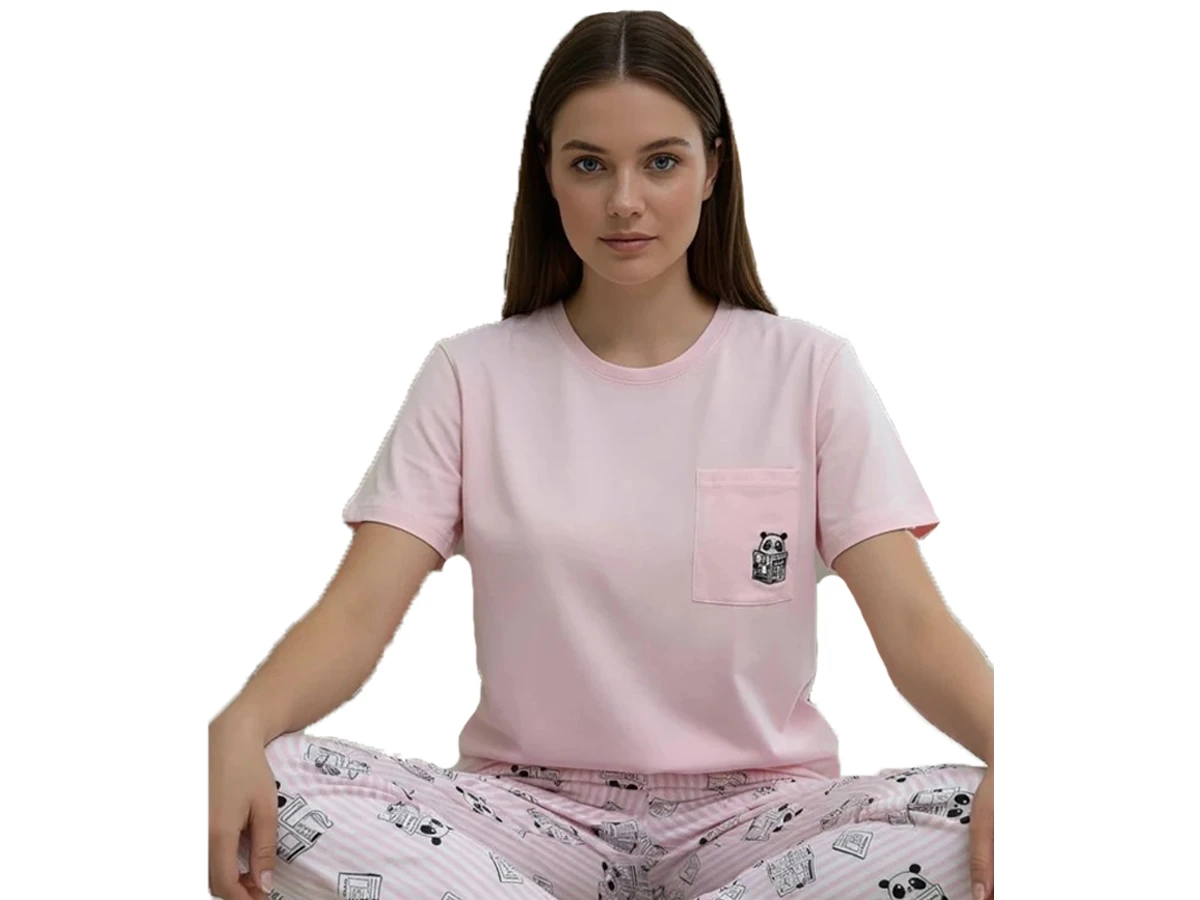 KADIN PENYE KISA KOL ALT UZUN PİJAMA TAKIM S/2XL