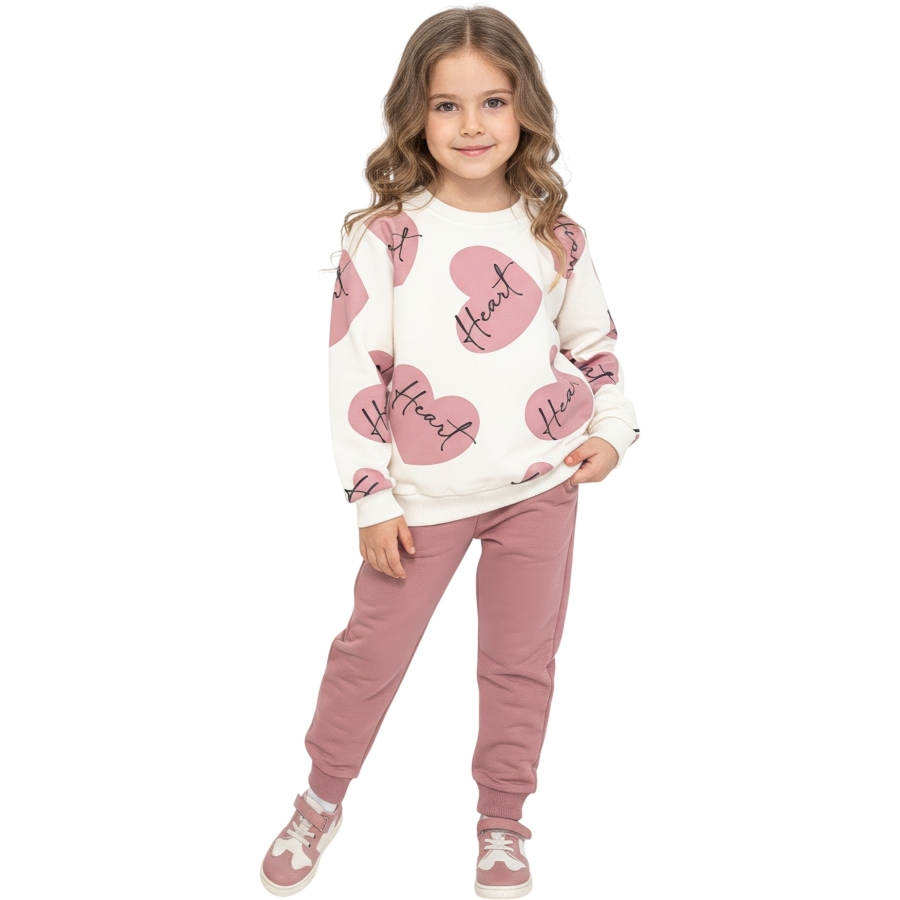 KALP BASKILI İKİ İP KIZ TK 2Y,3Y,4Y,5Y Kız