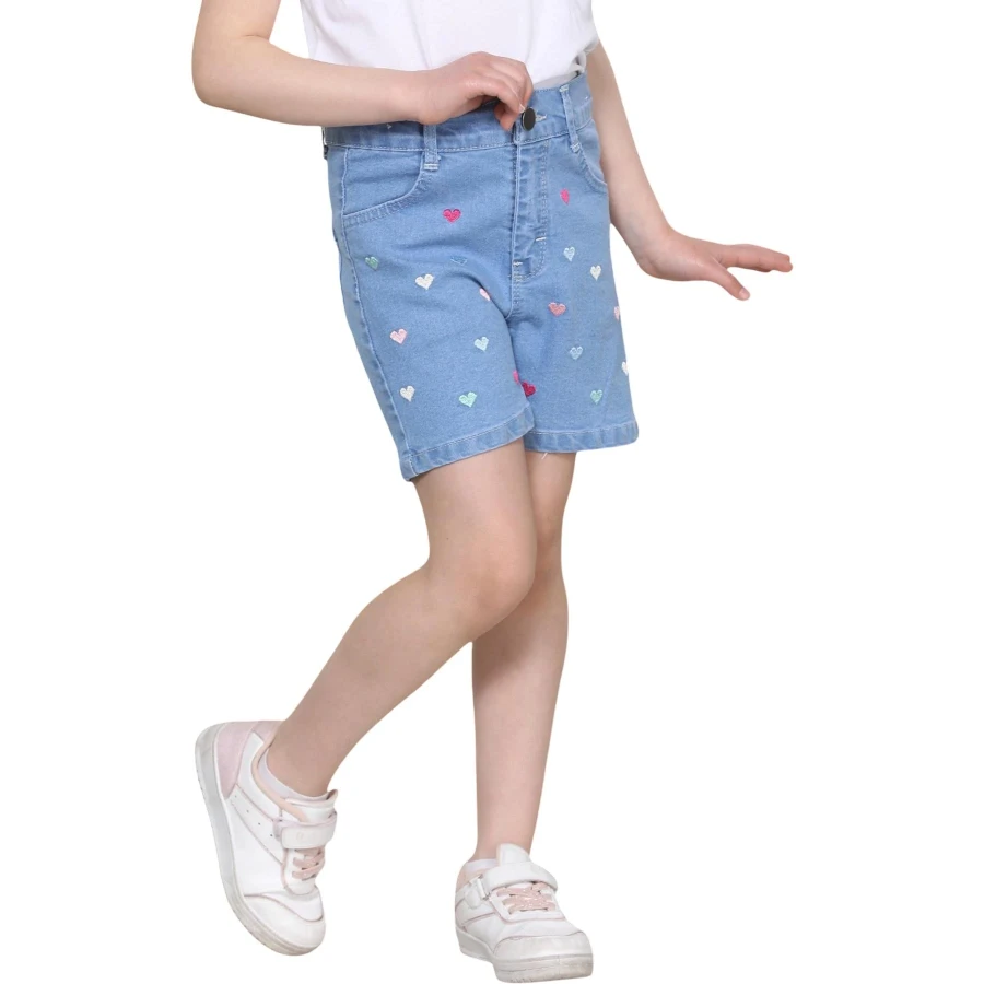 KALP KIZ ŞORT K.SERPME KALP BUZ MAVİ 5Y,7Y,9Y,11Y,13Y Kız