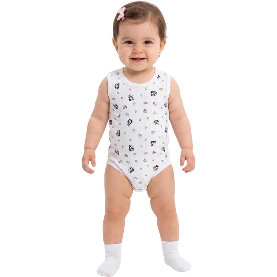 KALPLİ PANDA RAPORLU ASKILI BADİ 12 Ay,18 Ay,2Y,3Y Kız