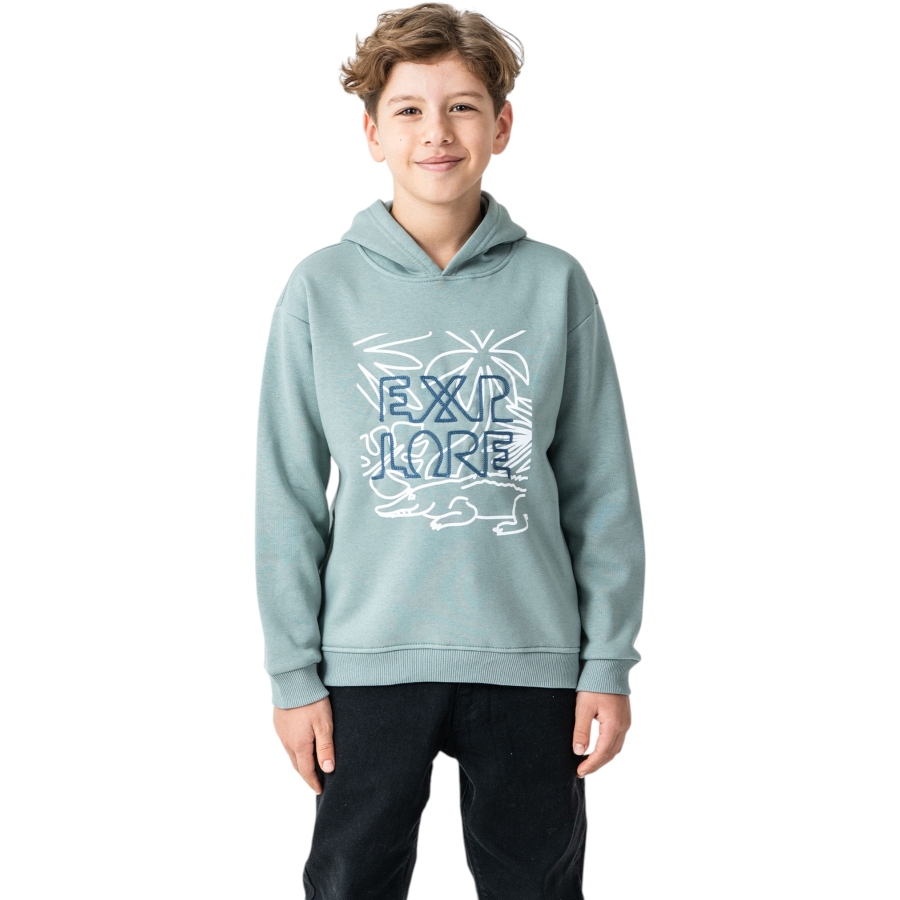 FXPLORE NAKIŞLI KAPÜŞONLU ÜÇ İP ERKEK SWEAT 7/10 YAŞ