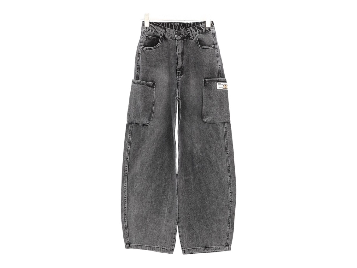 KARGO CEPLİ  PALLAZZO KIZ KOT PANTOLON 8/11 YAŞ