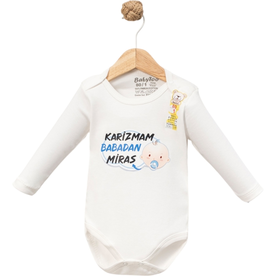 KARİZMAN BABADAN MİRAS BASKILI UZUN KOL ÇITÇTILI ERKEK BADİ 12/36 AY