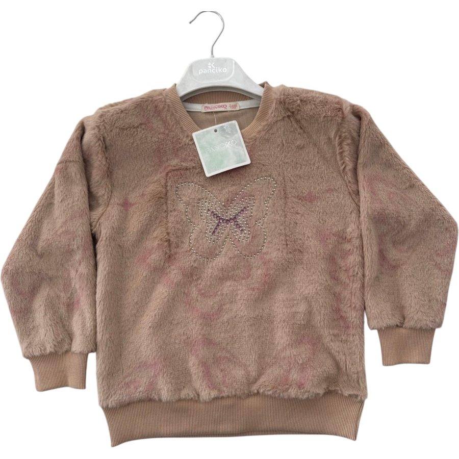 KELEBEK TAŞ BASKILI PELUŞ KIZ SWEAT 5/8 YAŞ