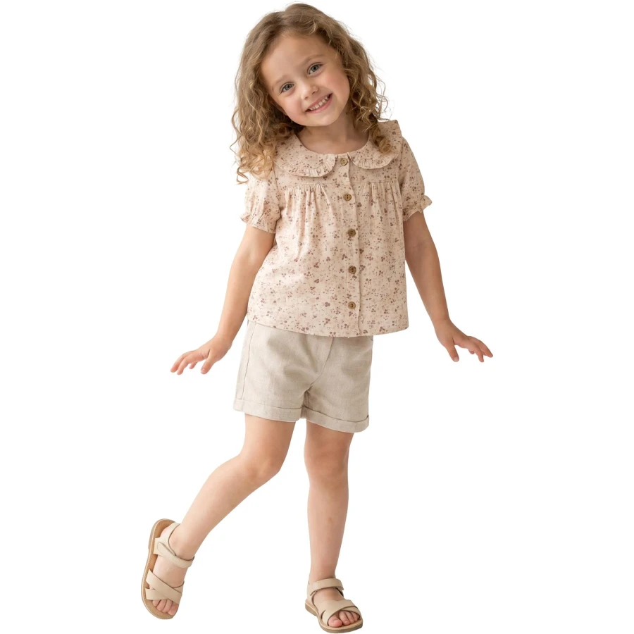 KETEN ŞORTLU KIZ TAKIM 12 Ay,2Y,3Y,4Y Kız