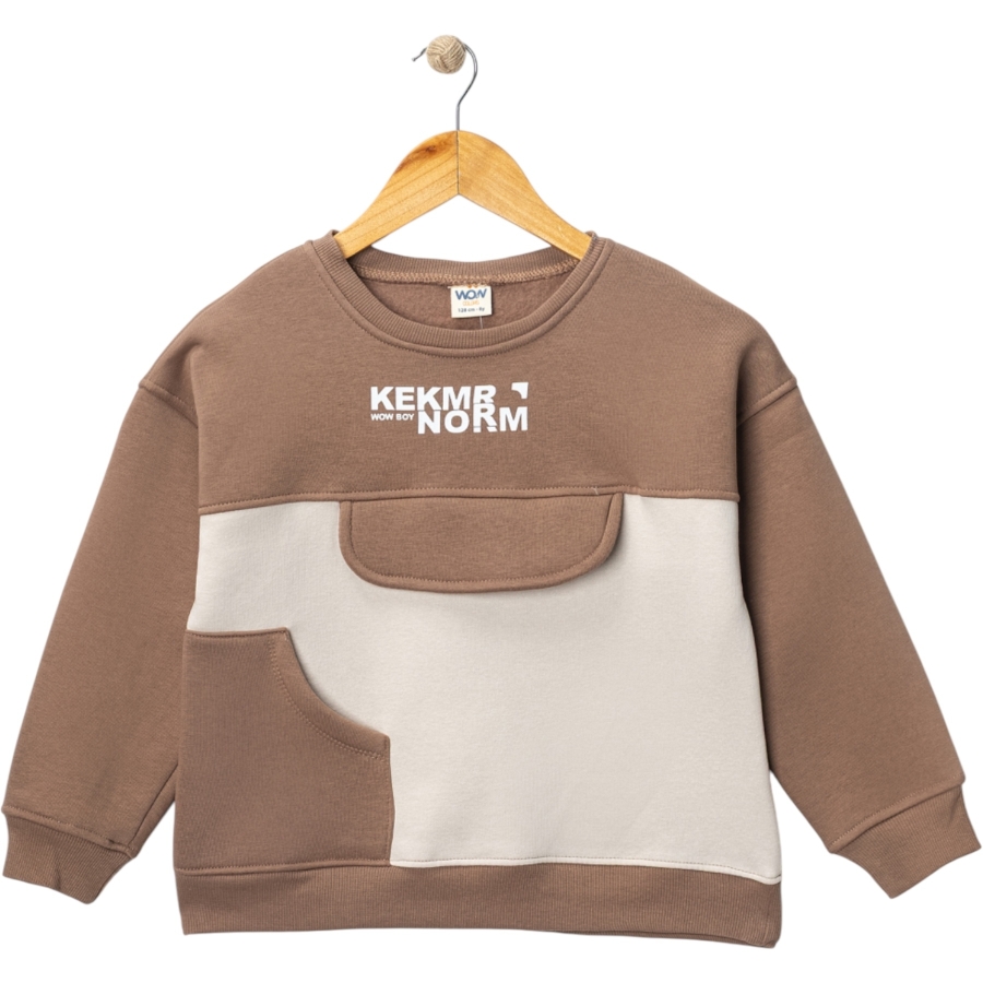 KEKMRNORM BASKILI CEPLİ ÜÇ İP ERKEK SWEAT 5/8 YAŞ