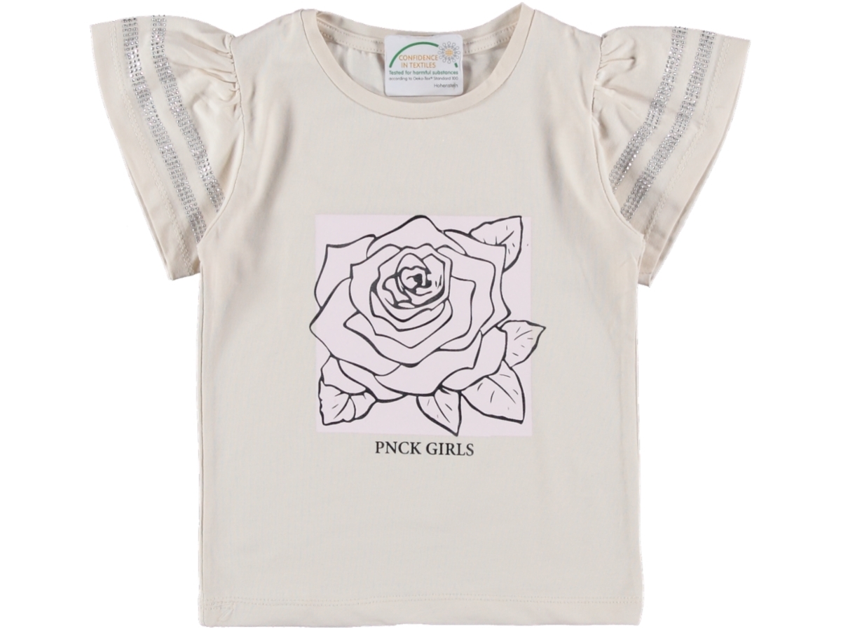KIZ 5/8 YAŞ GÜL VARAKLI  TSHIRT