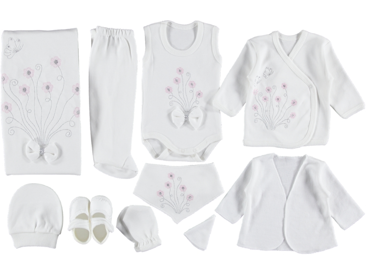 KIZ BEBEK 10 LU ÇİÇEK BUKETİ LÜX ZIBIN SET 1/3 AY