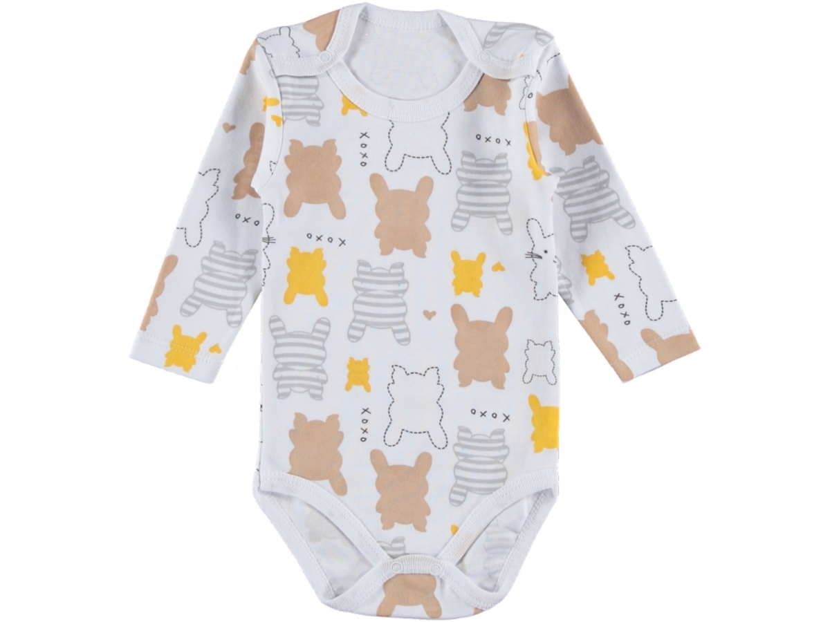 KIZ BEBEK BABYTOO BÜYÜK TAVSAN DESENLİ UZUN KOLLU BADİ 1/3 YAŞ