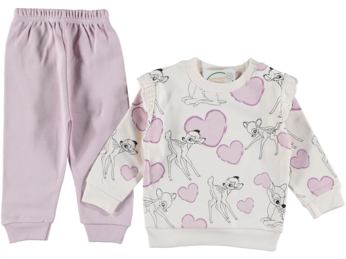 KIZ BEBEK KALP BAMBİ BASKILI PAKETTE TAKIM 9/18 AY