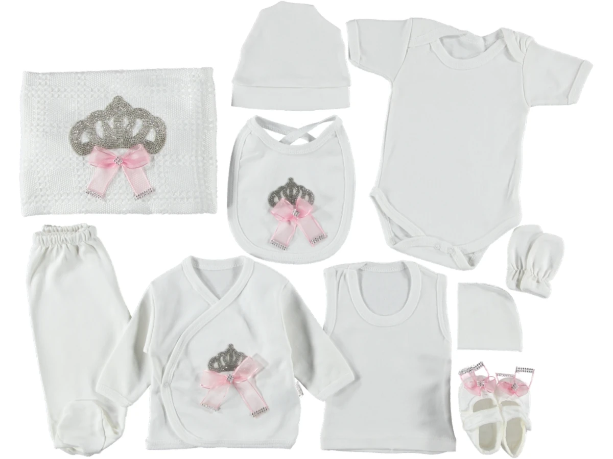 KIZ BEBEK KRALİÇE TAŞ BASKILI 10 LU ZIBIN SET 1/3 AY