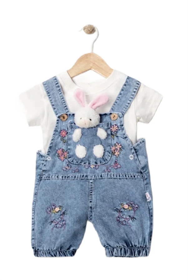KIZ BEBEK OYUNCAK TAVŞANLI NAKIŞLI KOT SALOPET 9/18 AY