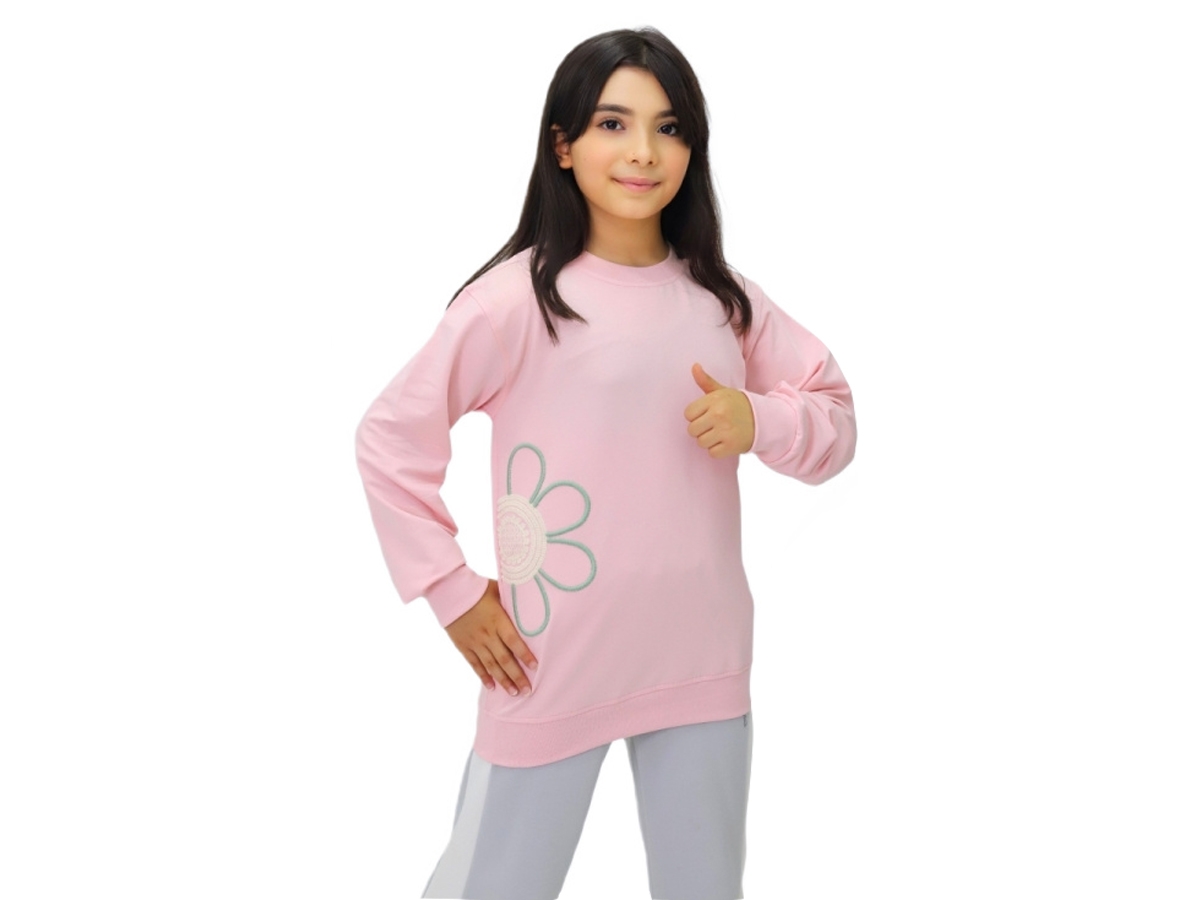 KIZ BEBEK SAĞDAN ÇİÇEK NAKIŞ 5/8YAŞ