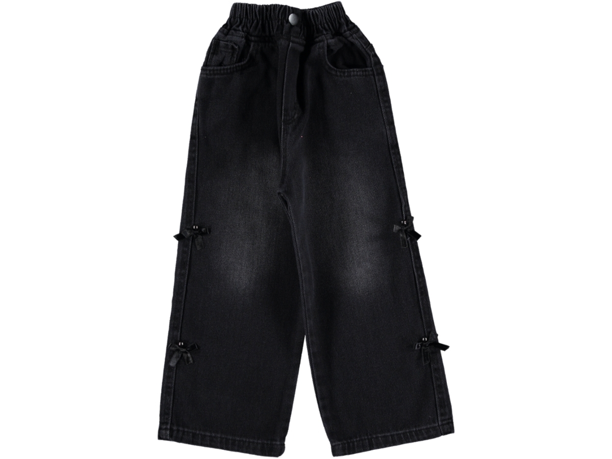 FİYONK DETAYLI KIZ KOT PANTOLON 5/8 YAŞ
