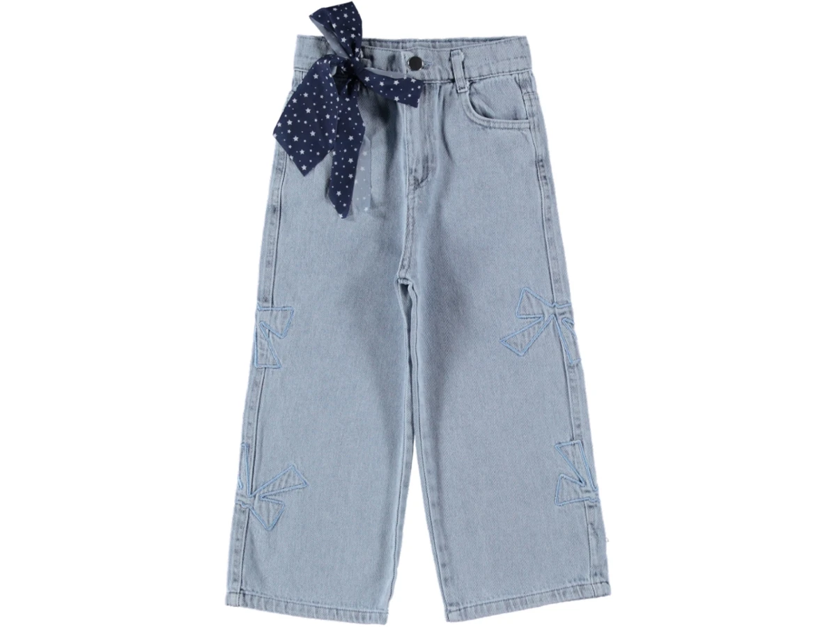 FİYONK NAKIŞLI KIZ KOT PANTOLON 11/15 YAŞ