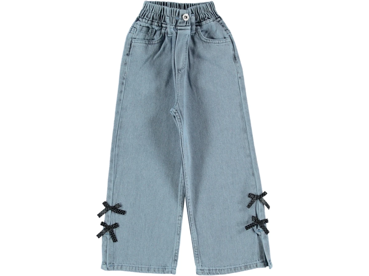 KIZ ÇOCUK FİYONKLU KOT PANTOLON 6/10 YAŞ