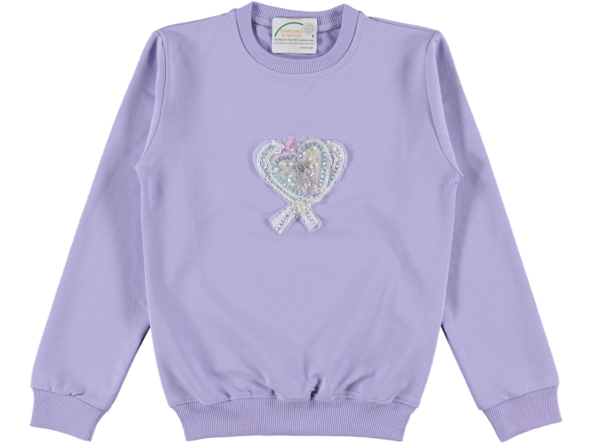 KALP PUL BASKILI İKİ İP KIZ SWEAT 9/12 YAŞ