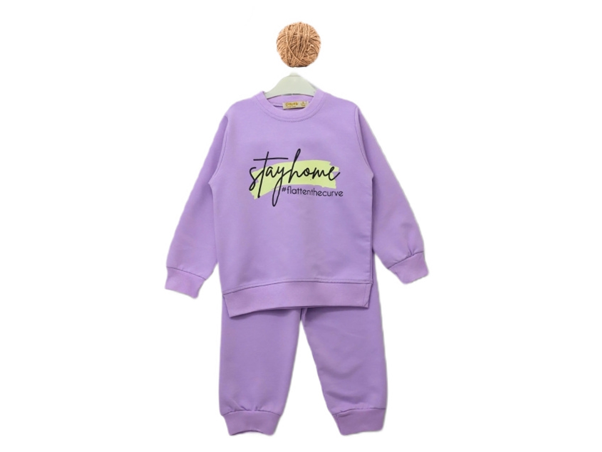 STAYHOME BASKILI İKİ İP KIZ TAKIM 3/7 YAŞ