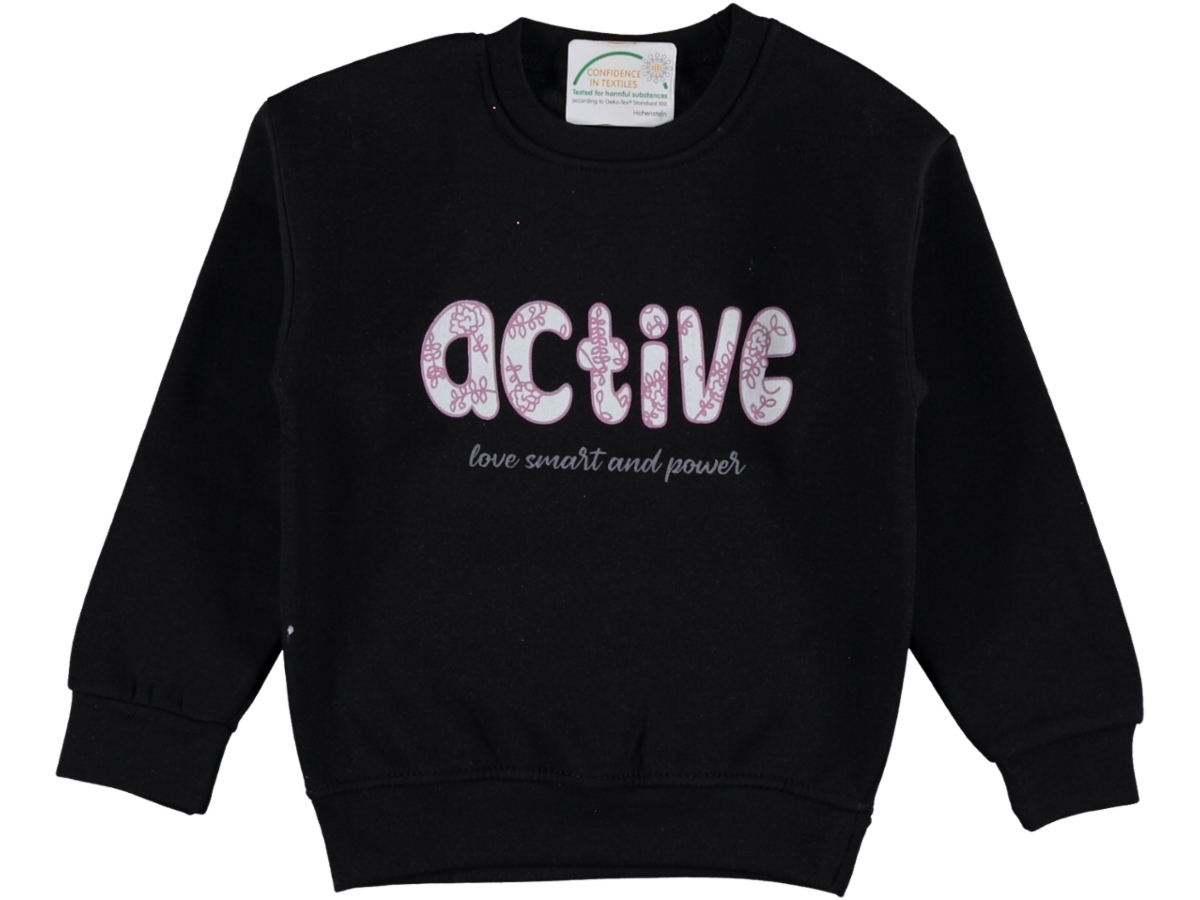 AKTİVE BASKILI ÜÇ İP KIZ SWEAT 3/12YAŞ