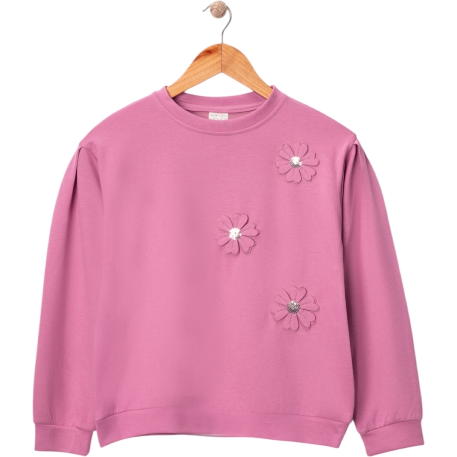 ÇİÇEKLİ KIZ ÇOCUK SWEAT  7/10 YAŞ