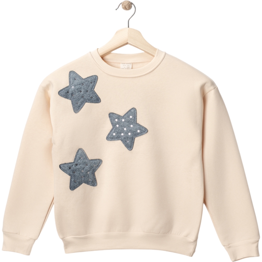 YILDIZ NAKIŞLI ÜÇ İP KIZ SWEAT 7/10 YAŞ