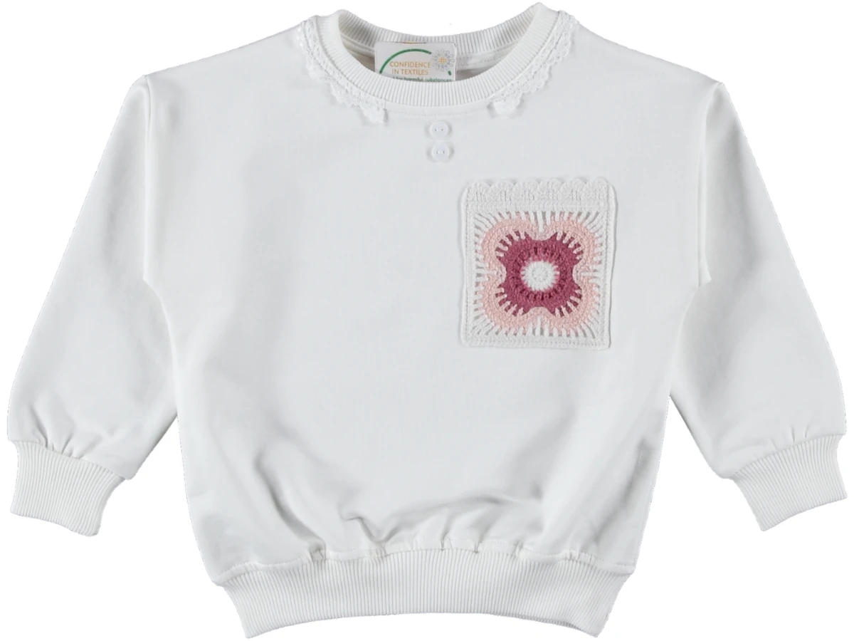 KIZ ÇOCUK YAKA CEO DETAYLI İKİ İP SWEAT 2/6 YAŞ