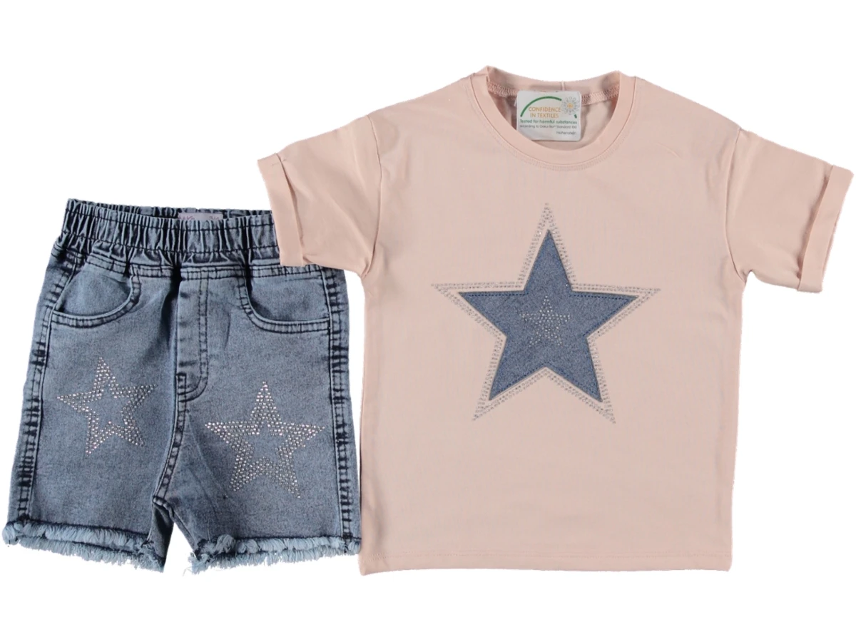 KIZ ÇOCUK YILDIZ BASKILI TAKIM 3/10 YAŞ