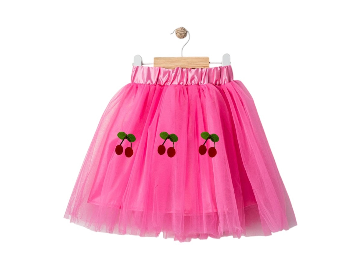 KIZ PEMBE KİRAZLI  TÜTÜ ETEK 2/6 YAŞ