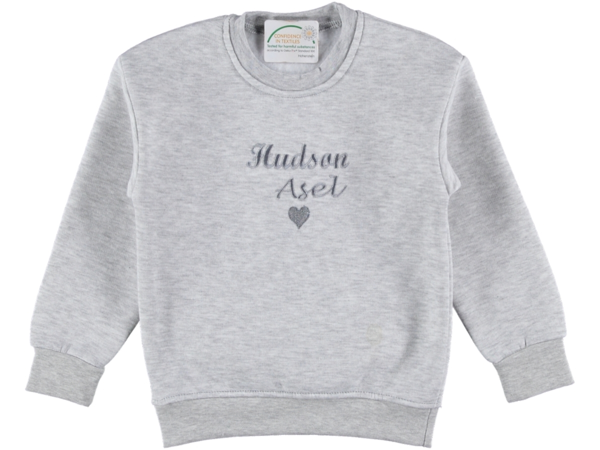 HUDSAN NAKIŞLI ÜÇ İP KIZ SWEAT 3/12YAŞ