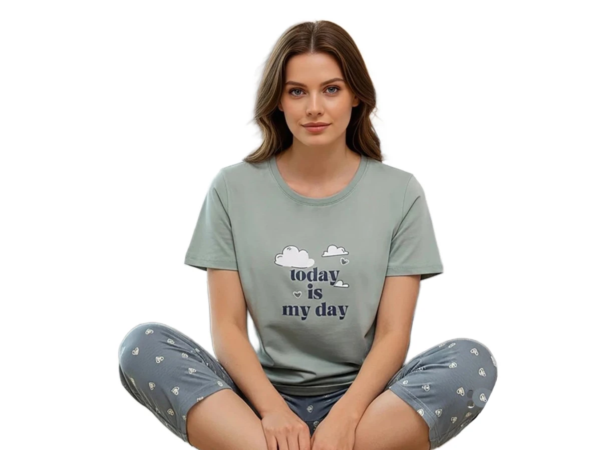 KOMPAK PENYE KAPRİLİ BAYAN PİJAMA TAKIM S/2XL
