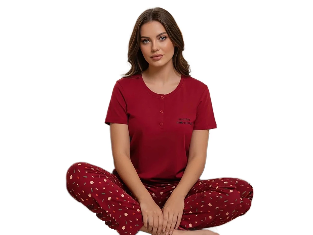 KOMPAK PENYE KISA KOL BAYAN PİJAMA TAKIM S/2XL