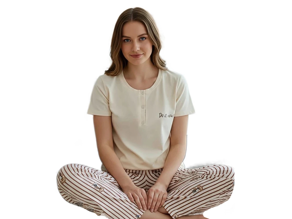 KOMPAK PENYE KISA KOL BAYAN PİJAMA TAKIM S/2XL
