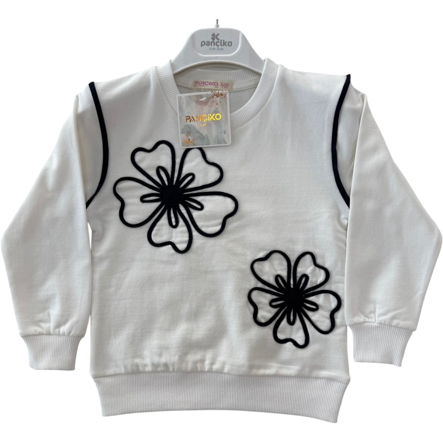 ÇİÇEK İP NAKIŞLI KIZ SWEAT 9/12 YAŞ