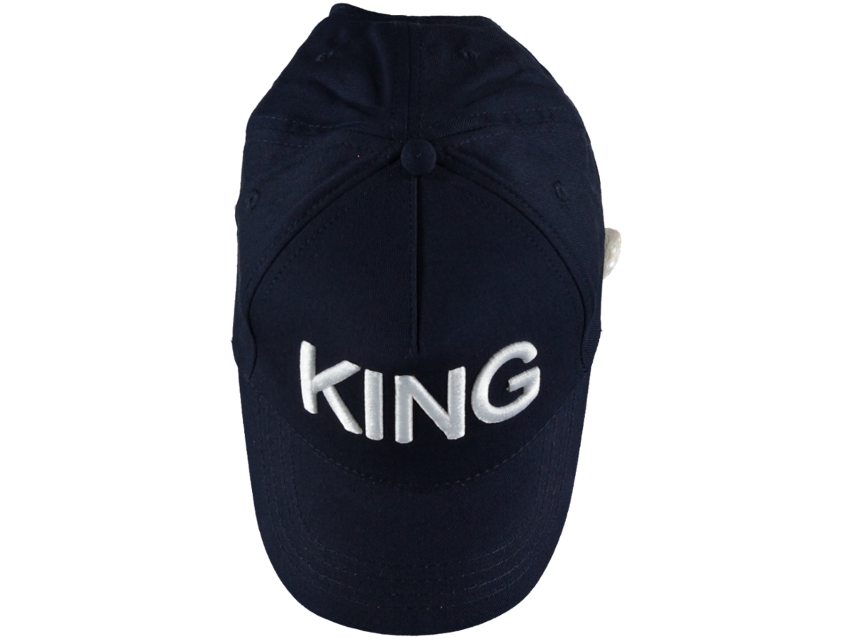 LACIVERT KING NAKISLI PAMUKLU SAPKA