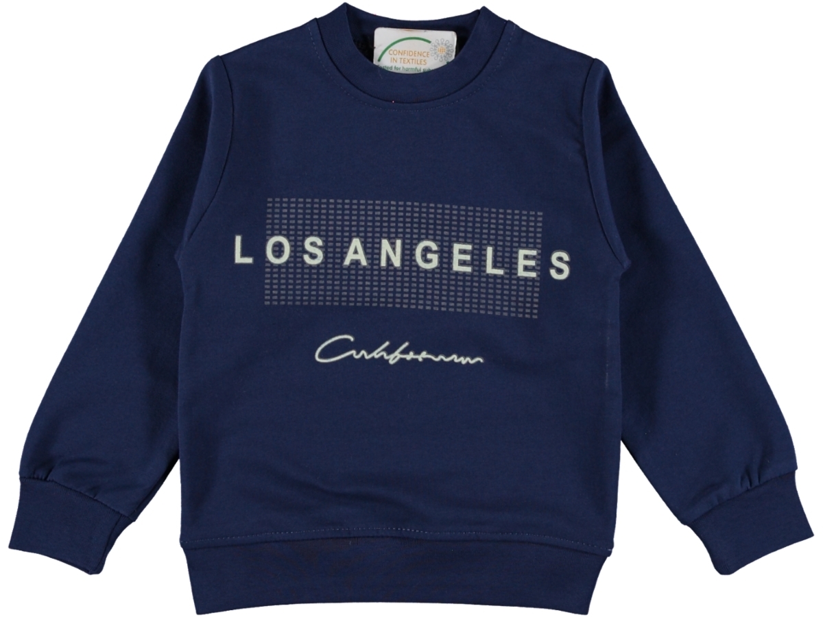 LOS ANGELES BASKILI İKİ İP ERKEK SWEAT 3/7 YAŞ