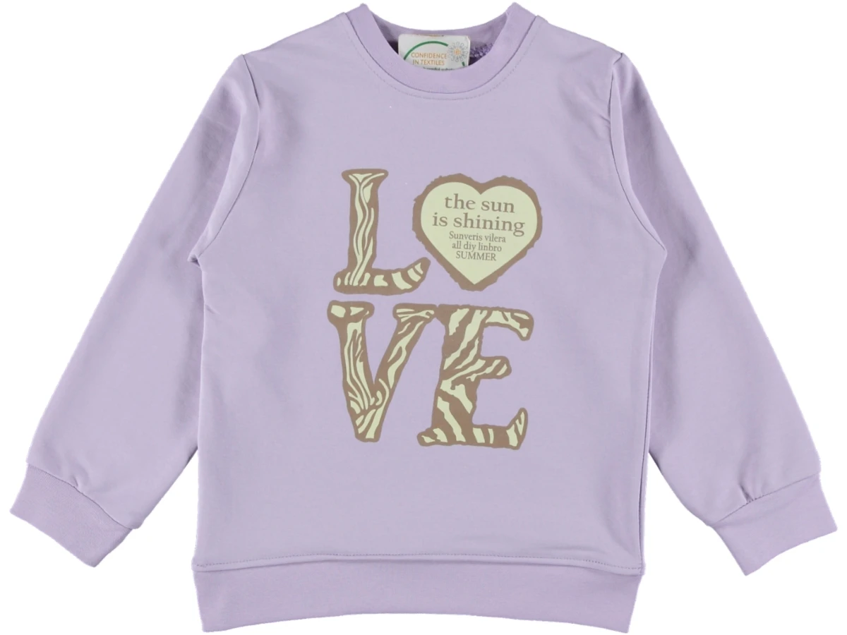 LOVE BASKILI İKİ İP KIZ SWEAT 3/7 YAŞ