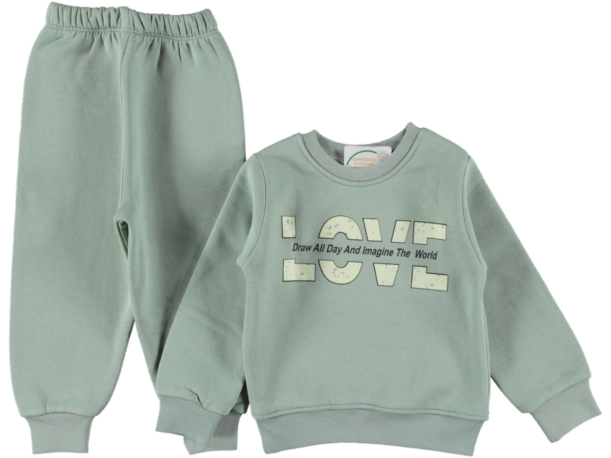 LOVE BASKILI ÜÇ İP KIZ TAKIM 3/6 YAŞ