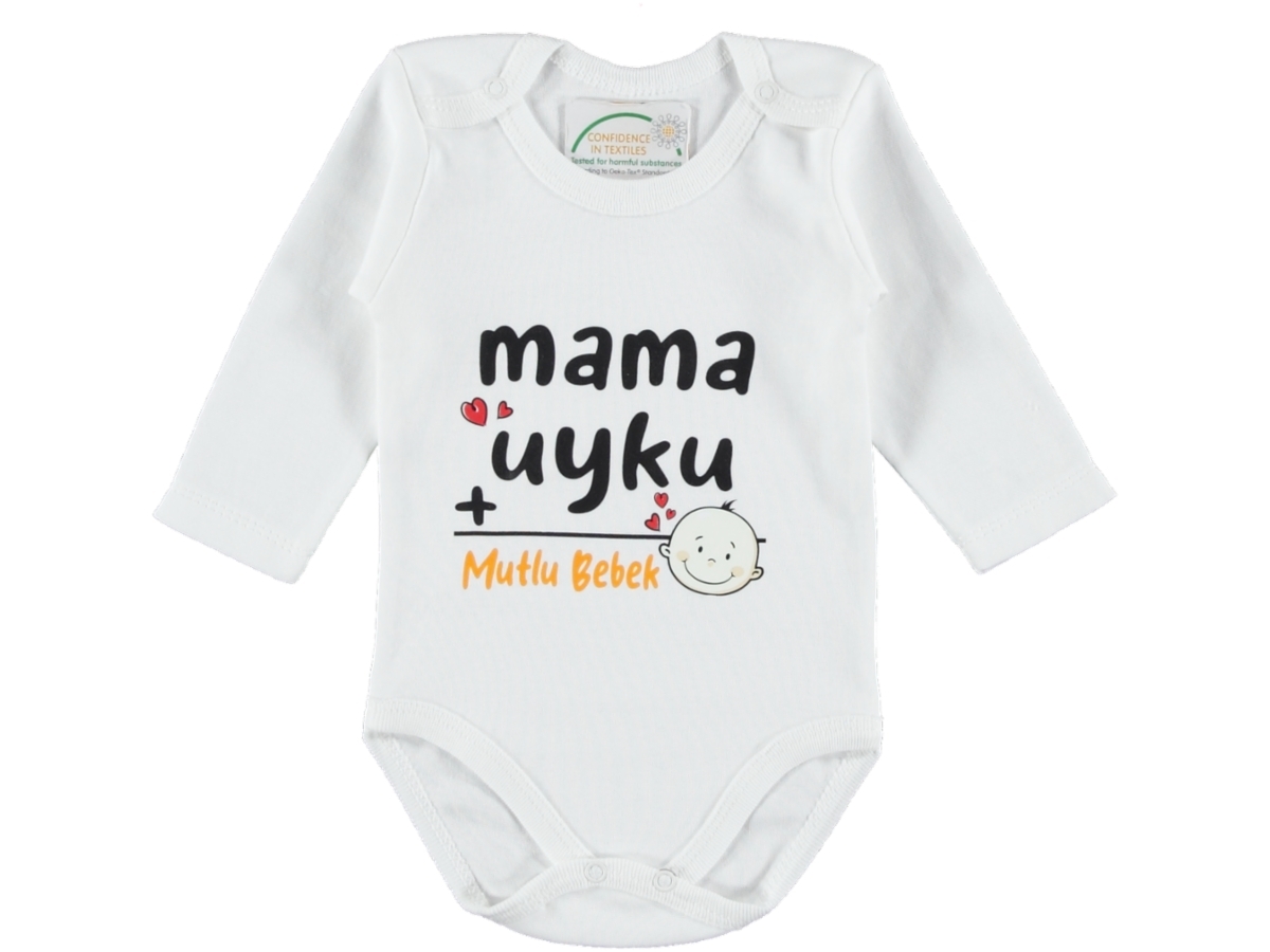 MAMA UYKU BASKILI UZUN KOLLU BADİ BUYUK 1/3 YAŞ