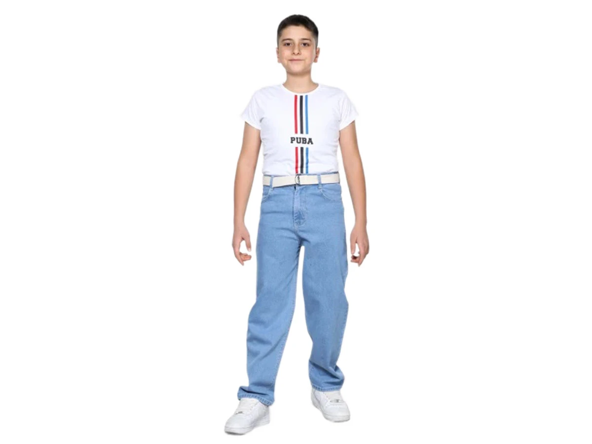 MAVİ PAMUK LİKRALI BAGGY ERKEK PANTOLON 6/10 YAŞ