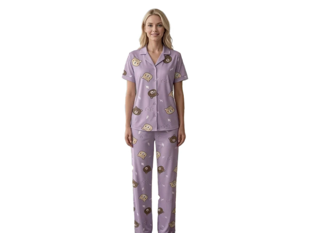 MİLAN GÖMLEK YAKA KISA KOL BAYAN PİJAMA TAKIM M/2XL