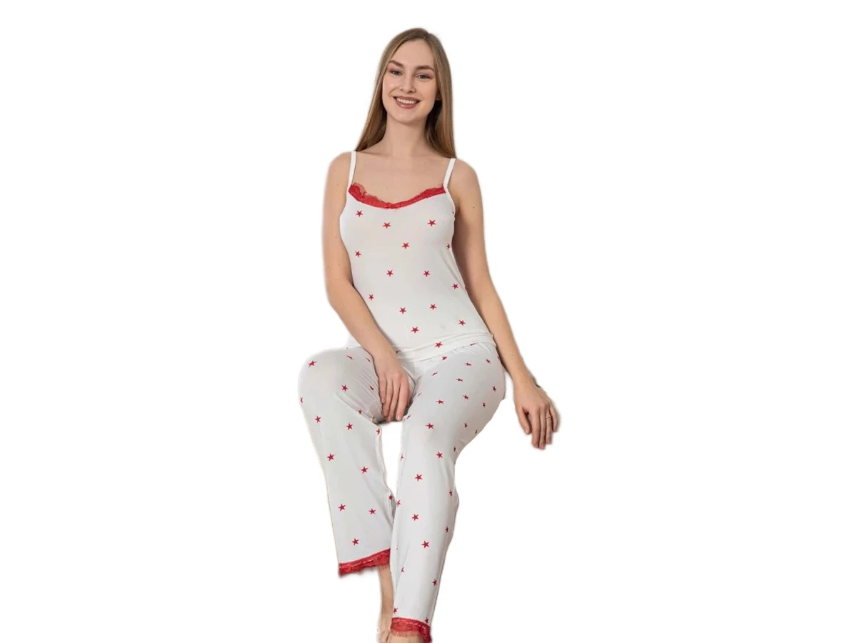 MİLAN İP ASKILI ALT UZUN BAYAN PİJAMA TAKIM S/XL