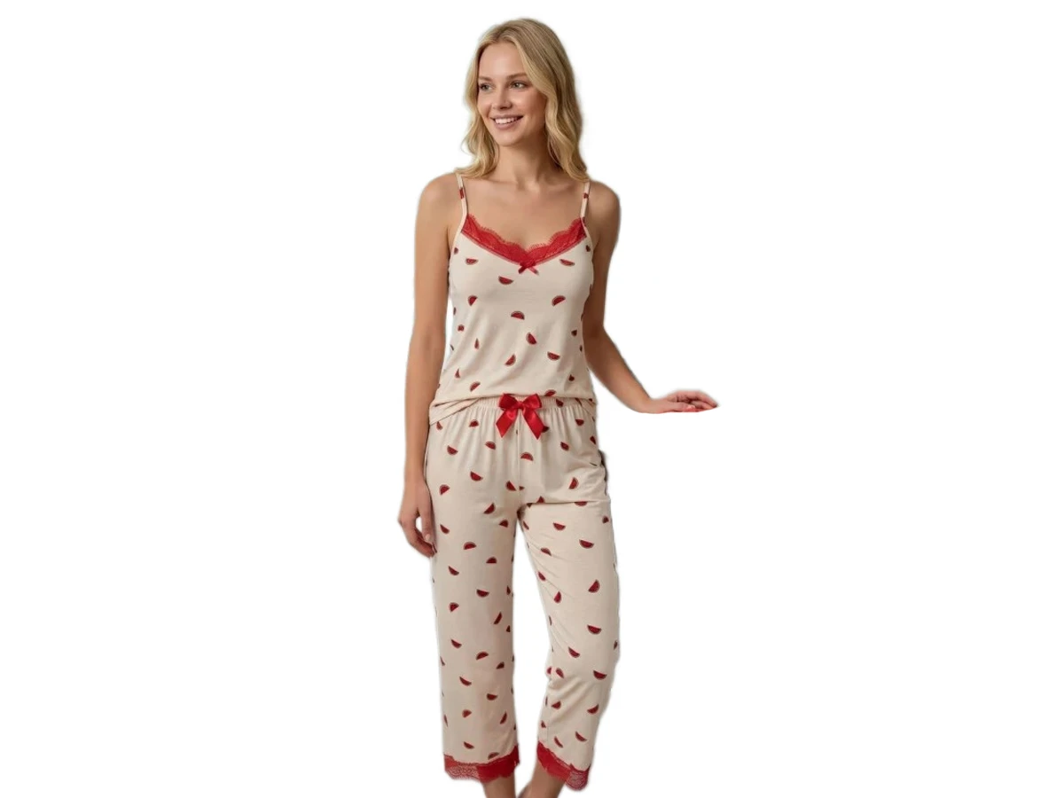 MİLAN İP ASKILI ALT UZUN BAYAN PİJAMA TAKIM S/XL