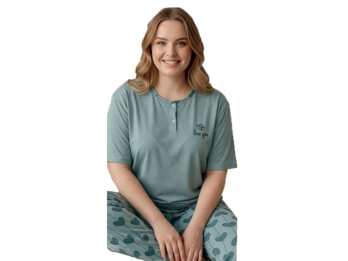 MODAL PENYE BATTAL KISA KOL BAYAN PİJAMA TAKIM 3XL/6XL