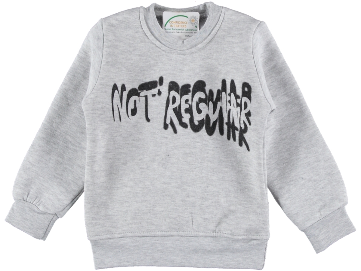 NOT REGULAR BASKILI ÜÇ İP ERKEK SWEAT 3/7YAŞ