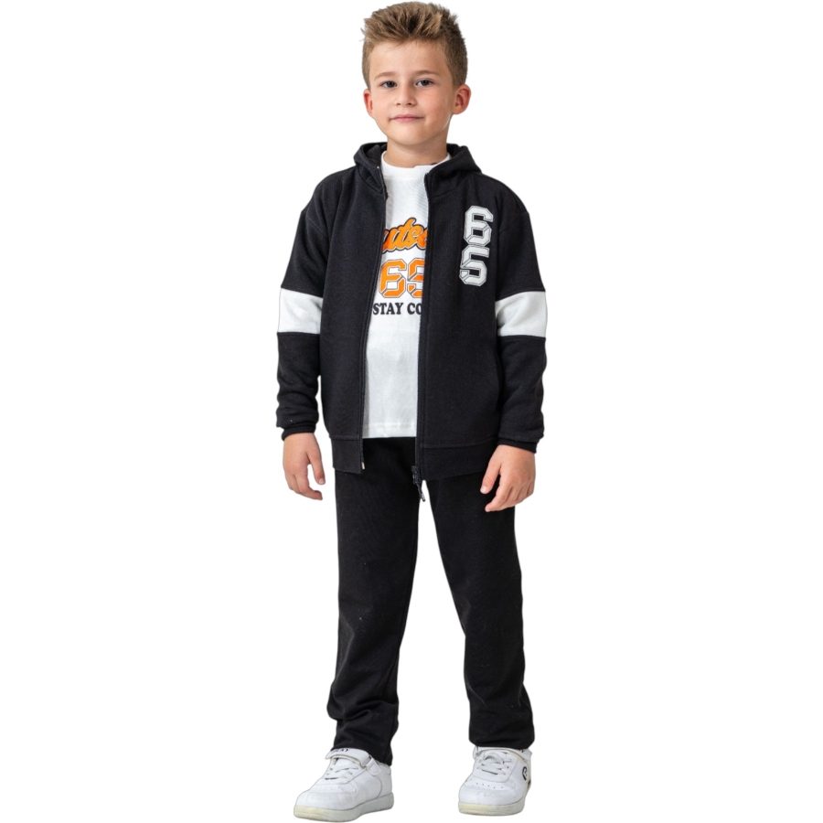 65 BASKILI SWEATLI ERKEK CEKET 3/6 YAŞ