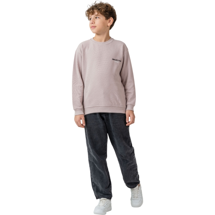 NAKIŞLI WAFFLE ERKEK SWEAT 11/14 YAŞ