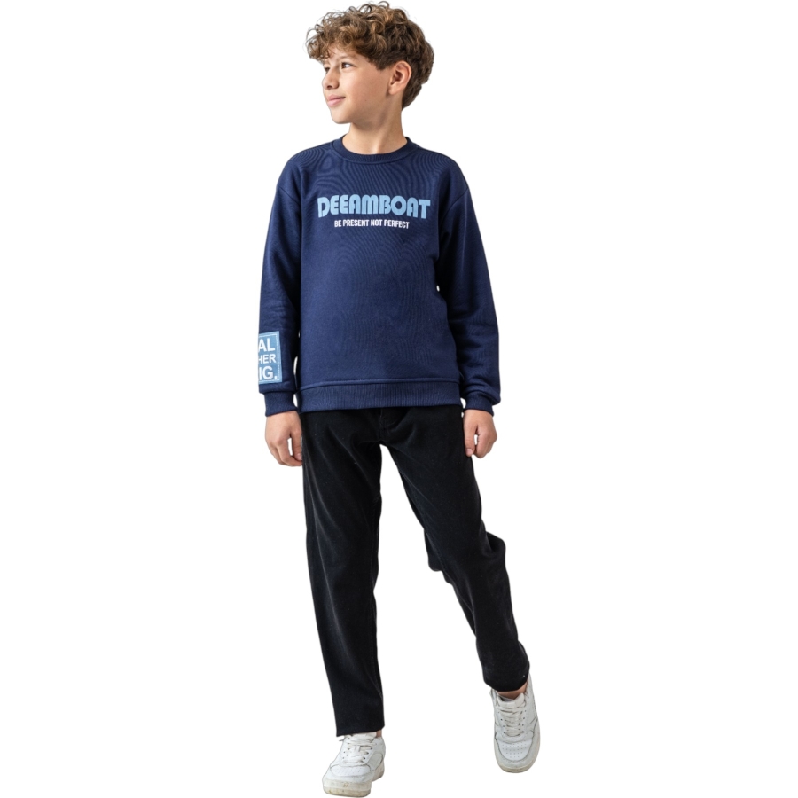  DEEAMBOAT BASKILI ÜÇ İP ERKEK SWEAT 7/10 YAŞ